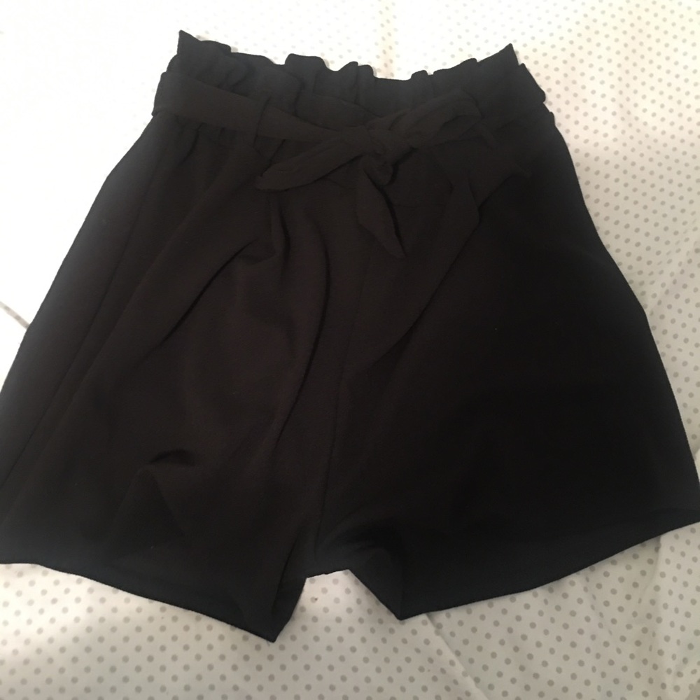 Black paper bag waste shorts boohoo